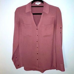Express Slim Fit Portofino Blouse. Size Small